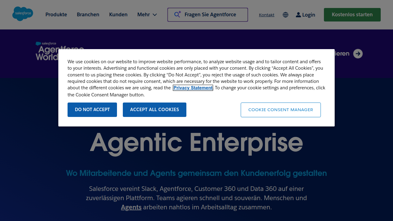 The Salesforce homepage, a leading platform for customer relationship management and sales enablement.