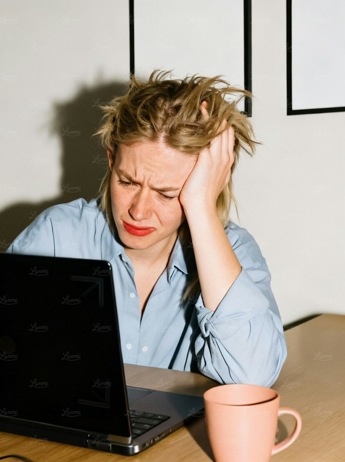 A sales professional looking dejected, representing the common struggle to meet quotas in high-ticket sales.